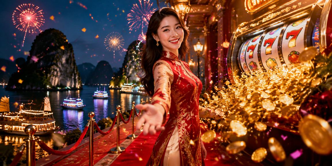 Khung cảnh lễ hội slot game và cá cược tại vịnh Hạ Long với không khí vui tươi